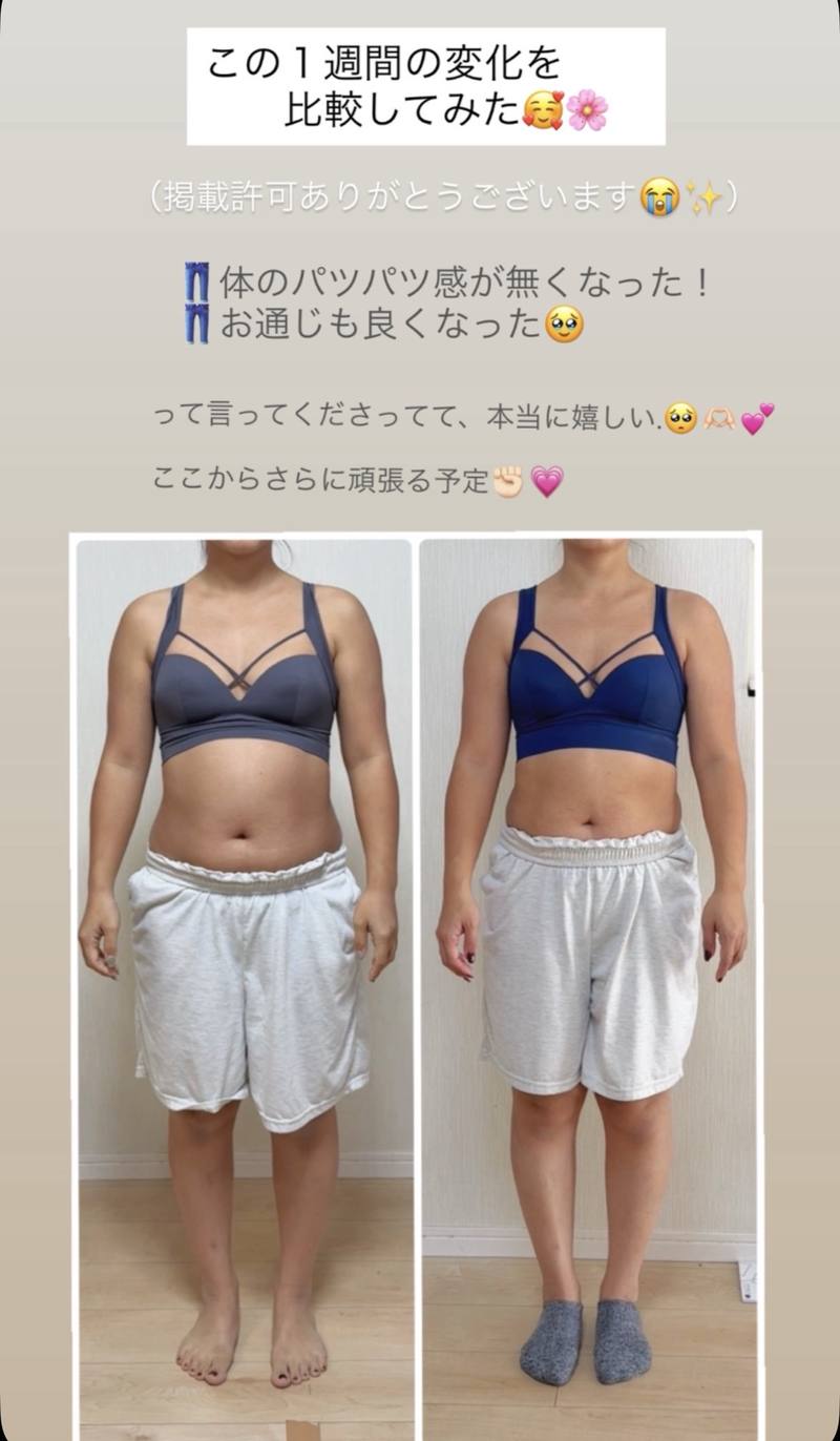 参加者の1週間のビフォーアフター